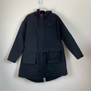 Nike womens black packable waterproof full zip jacket XL